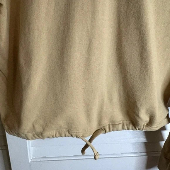 Adidas Women’s Medium Essentials Tan/Beige Crop Low Back Sweatshirt - Picture 4 of 5